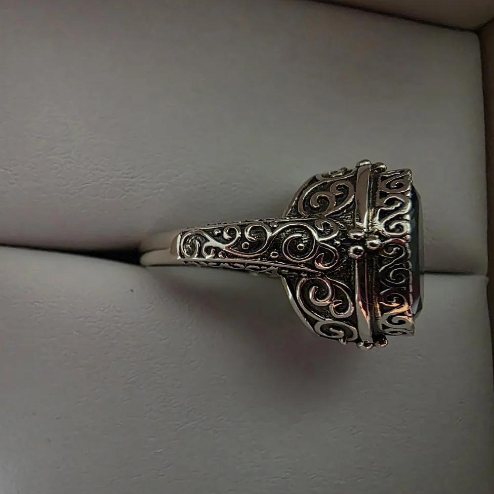 NEW NEVER WORN. Elegant Blue  Apatite simulant Gemstone Earrings and Ring Set - Picture 4 of 5